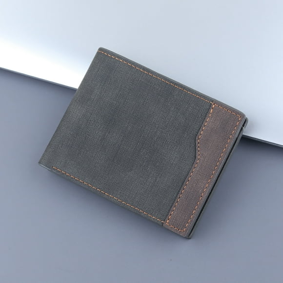 Fashion ID Short Wallet Women Men Leather Purse Multiple Card Slots Clutch Bag Wallet with Zipper for Men