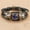 Aries, variant on Adjustable Multilayer Leather Bracelet, Black (12 Pack)