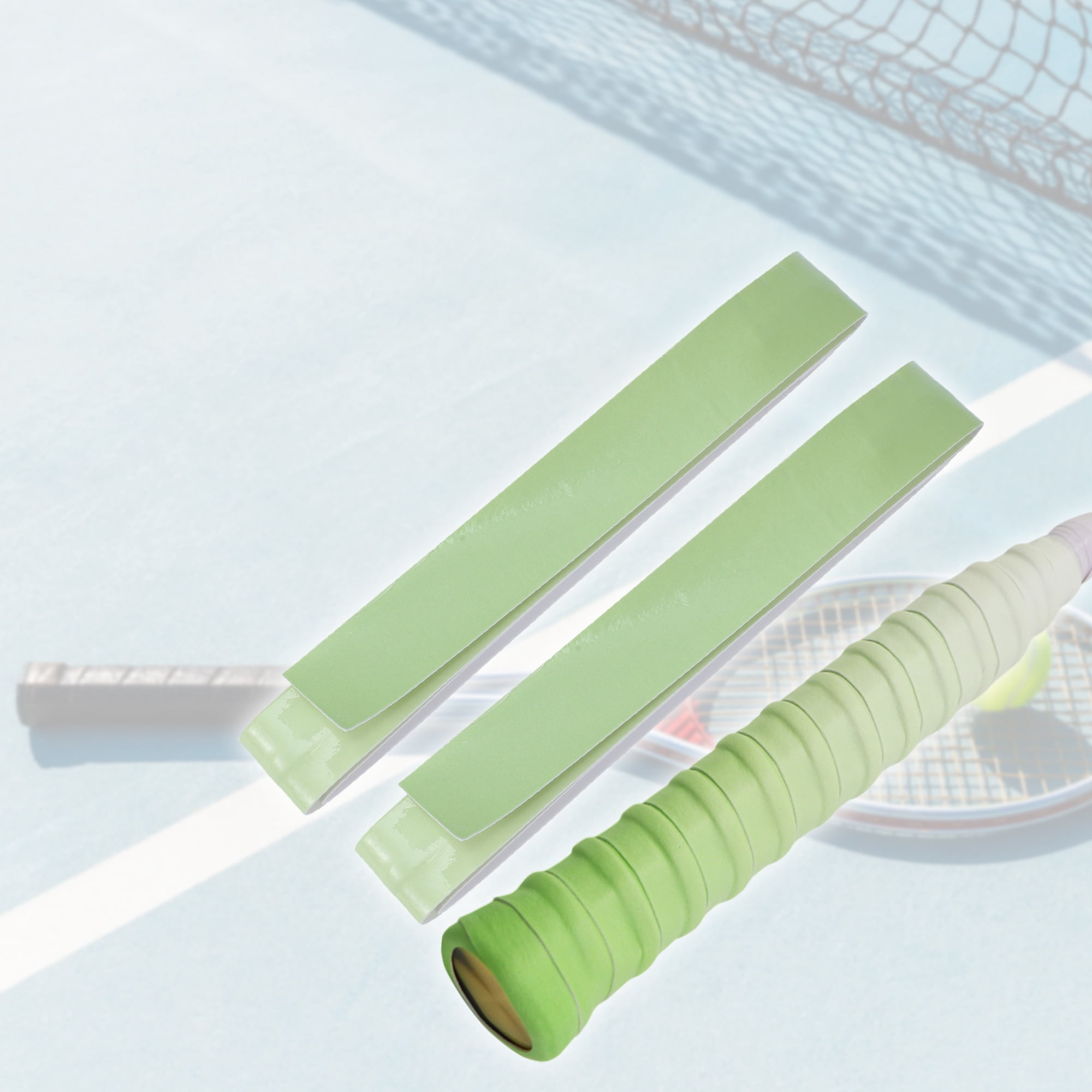 Unique Bargains 2 Pcs Tennis Racket Grip Tape Dry Overgrip Tape Gradient Green