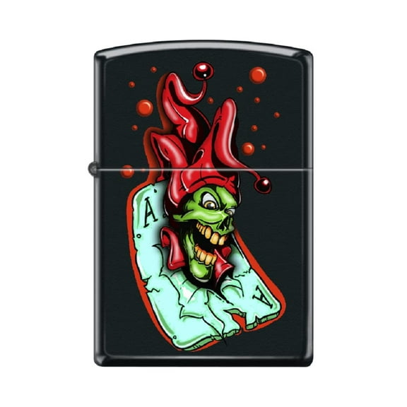 Personalized Custom Message Engraved on Back Ace of Spades Zippo Windproof Lighter (Tattoo Joker #Z6016)