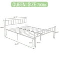 thumbnail image 3 of AUFANK Queen Size Classic Metal Platform Bed Frame-Mattress Foundation Steel Slat Support, White, 3 of 6