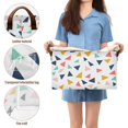 thumbnail image 5 of Yayeee Foldable Storage Basket for Shelves with Handles Set of 2 Waterproof Cloth Bins, White Minimalist Triangles, 5 of 7