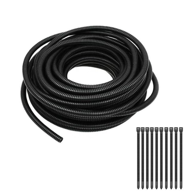 Tubo corrugado flexible para cables Lhazemu 8 mm x 12 mm, 5 m