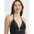 thumbnail image 4 of No Boundaries Women's Crochet One Piece Swimsuit, Sizes XXS - XL, 4 of 5
