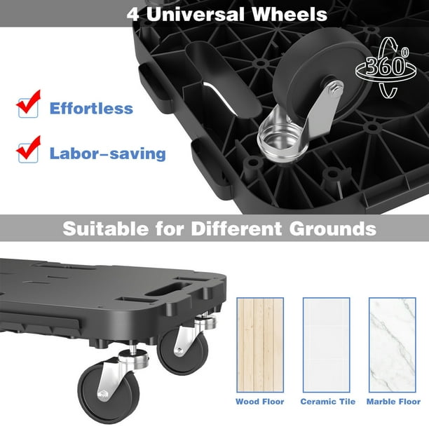 Gymax Platform Dolly Interlocking Furniture Mover 660lbs Weight Capacity 