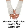 thumbnail image 2 of Puños de piel sintética para muñecas: calentadores de brazos sin dedos para mujer, guantes elásticos de invierno, guantes acrílicos, guantes largos, 2 of 5