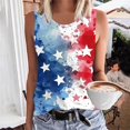 thumbnail image 2 of Virmaxy Débardeur Femme 2024 Drapeau Décontracté Jour de l'Indépendance Imprimé Sans Manches Col Rond Imprimé Floral Tunique Multicolore-23 TG, 2 of 5