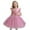 Pink, variant on WUXIAN Toddler Girls Fly Sleeve Dresses Pearl Decoration Solid Color Bowknot Princess Dress Breathable Dailywear