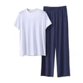 thumbnail image 2 of Qiyinn Men's Cotton Pajama Set | Breathable Soft Long Sleeve Sleepwear for Night, Lounge, Home, 2 of 5
