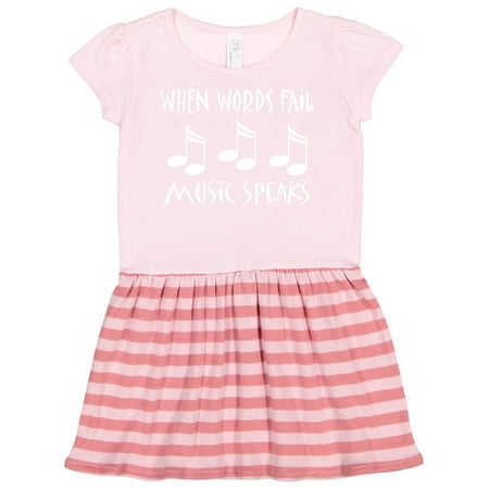 

Inktastic Words Fail Music Speaks Gift Toddler Girl Dress