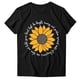 thumbnail image 3 of Gibobby Playera de Verano para Mujer Mujeres Casual Sunflower Camisas de imprenta Cuello corto de manga corta Tee Tops Tunic Blose(Negro,G), 3 of 5
