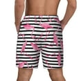 thumbnail image 3 of Kdxio Flamingos Print Men'S Swim Trunks With Compression Liner 7 Inch Inseam Quick Dry Swim Shorts, 3 of 7