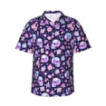 thumbnail image 1 of Balery crystal Skull flower cool Camisas hawaianas de manga corta para hombre, camisas playeras de corte holgado, camisas de vacaciones con botones,XX-Large, 1 of 7