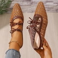 thumbnail image 6 of Bxsruta Women's Plus Size Heeled Knit Openwork Pointed Toe Mules, Breathable and Comfortable Slip-On for Spring Summer Casual Wear, 6 of 8
