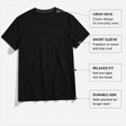 thumbnail image 4 of Workout Shirts for Men, Short Sleeve Athletic T-Shirt, Moisture Wicking Running Tee, Crew Neck Performance Gym Training Top Black S, 4 of 6