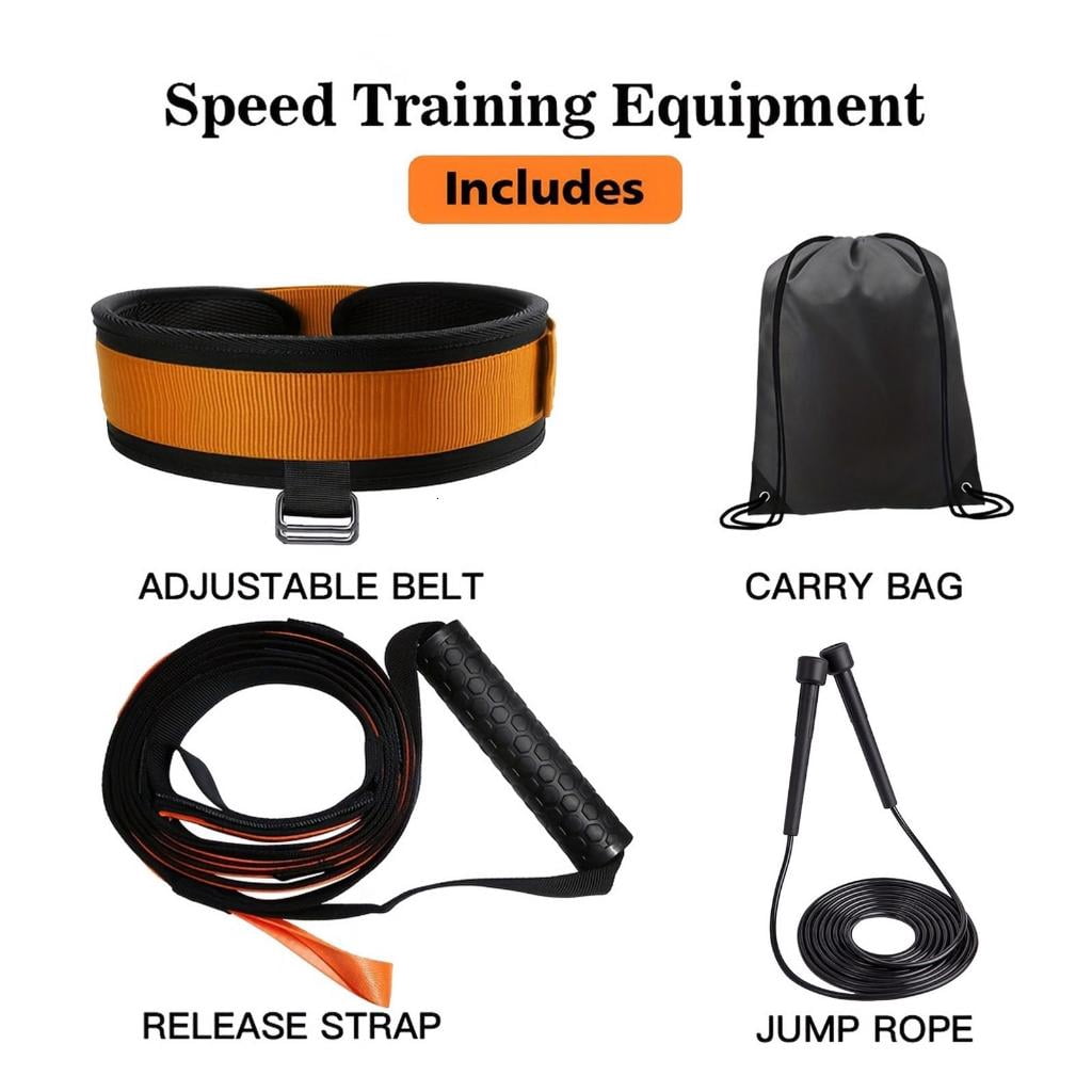 Overload Running Resistance Harness Resistance Band with Jump Rope & Storage Bag for Sprint Football Basketball Soccer
