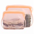 thumbnail image 1 of New Custom Printed Food Grade Kitchen Accessories Silicone Food Container Food Storage Pouch Bags Zipper Freezer Bag Reusable 1000ml Orange, 1 of 1