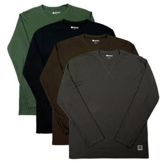 Men's Heavyweight Cotton Waffle Knit Thermal Top, Black L, Long