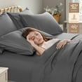 thumbnail image 7 of SONORO KATE 6 Pieces Bed Sheet Set, 1800 Series Soft Microfiber Queen Sheets with 16" Deep Pocket, Dark Gray, 7 of 7