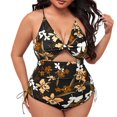 thumbnail image 1 of Womens Plus Size Swimsuits Printed Backless One-Piece Swimsuit Bathing Suit Swimmwear, 1 of 4