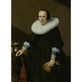 thumbnail image 2 of Huygh Pietersz Voskuyl 14x18 Black Ornate Wood Framed Double Matted Museum Art Print Titled - Portrait of Geertruyd Reael, Wife or Philips Denijs (1640), 2 of 5