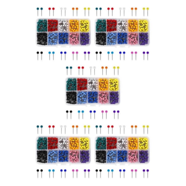 Ruiboury 600piece Easy To Decorative Map Tacks With Durable Steel Needle Points Precise And Professional 5Set