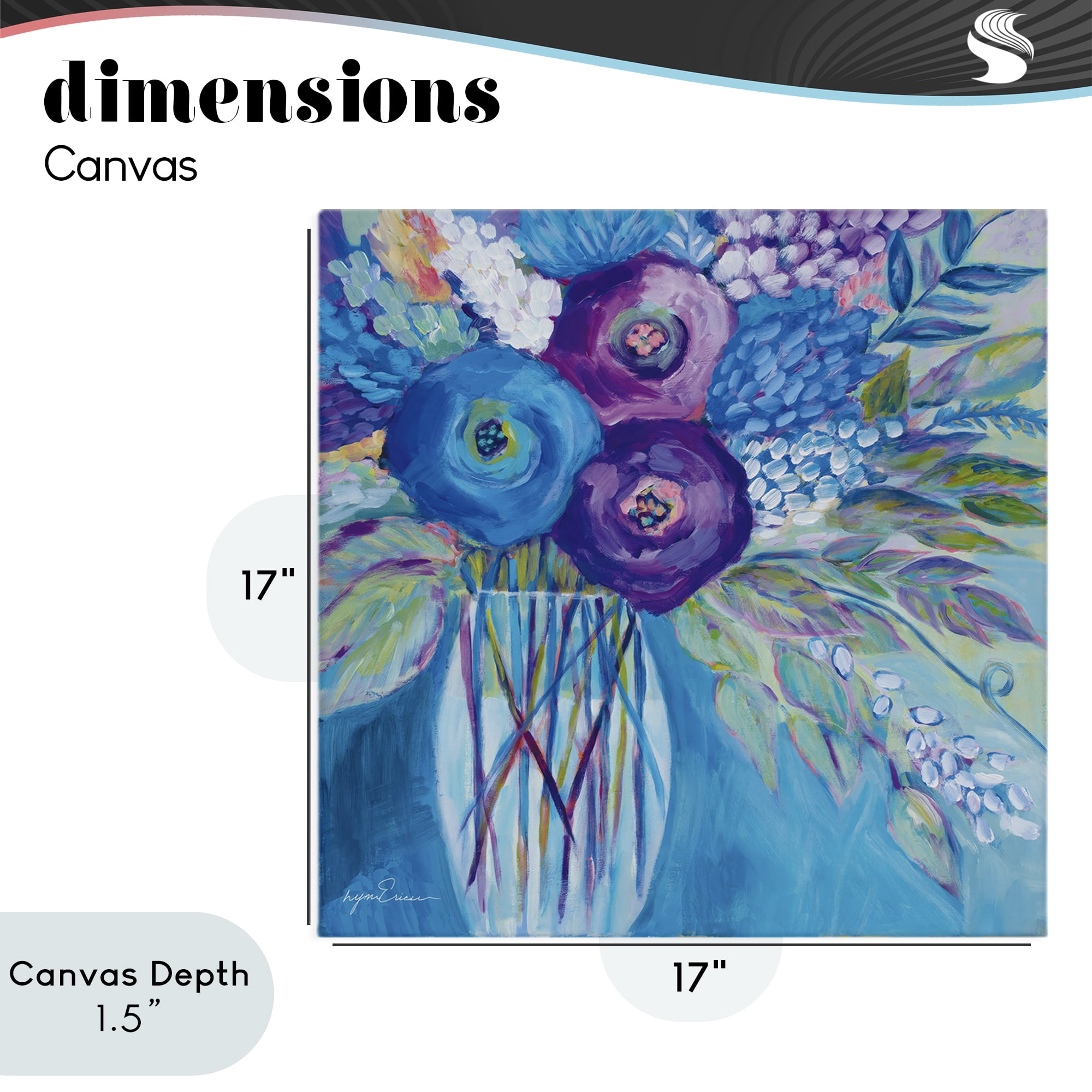 Stupell Industries True Blue Flower Bouquet Canvas Wall Art, design by Lynn Ericson Fine Art