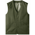 thumbnail image 4 of Relaxed Fit V Neck Cotton Work Sleeveless Vest With Side Pockets for Backyard Projects Short Trip Leisure Outfits Blackish Green L, 4 of 5