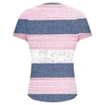 thumbnail image 6 of ZQUUVOU Women Summer Casual Shirts: Short Sleeve Striped Round Neck Blouse B-Multicolor, 6 of 6