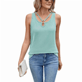thumbnail image 3 of Chaleco de Corta Holgado de Color Liso con Cuello Redondo para Mujer, y Verano, Verde M, 3 of 10