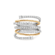 Rachel Koen 1.19Cttw Round Cut Diamond Band Ring 18K Yellow & White Gold SZ 6.25