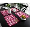 thumbnail image 3 of Valentine''s Day Placemats Set of 6, Love Heart Placemat for Dining Table Decorations, Cotton Linen Pink Buffalo Plaid Check Place Mats, Valentines Table Mats for Kitchen Dinner Holiday Party Decor, 3 of 6