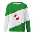 thumbnail image 4 of Hauts d'Automne pour Femmes Pull de Noël Imprimé Col Rond Manches Longues Vert S, 4 of 4