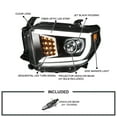 thumbnail image 3 of Spec-D Tuning Jet Black LED Light Bar Projector Headlights w/ Sequential LED Signal Compatible with 2014-2021 Toyota Tundra, Left + Right Pair Headlamps Assembly, 3 of 5