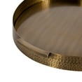 thumbnail image 4 of Kate and Laurel Samana Modern Glam Round Metal Tray, 17 Inch Diameter, Antique Brass, Circular Polished Decorative Tray with Hammered Surface and Minimalist Handles, 4 of 9