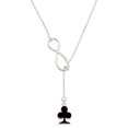 thumbnail image 1 of Delight Jewelry Silvertone Card Suit - Black Club Silver tone Elegant Infinity Lariat Necklace, 1 of 4