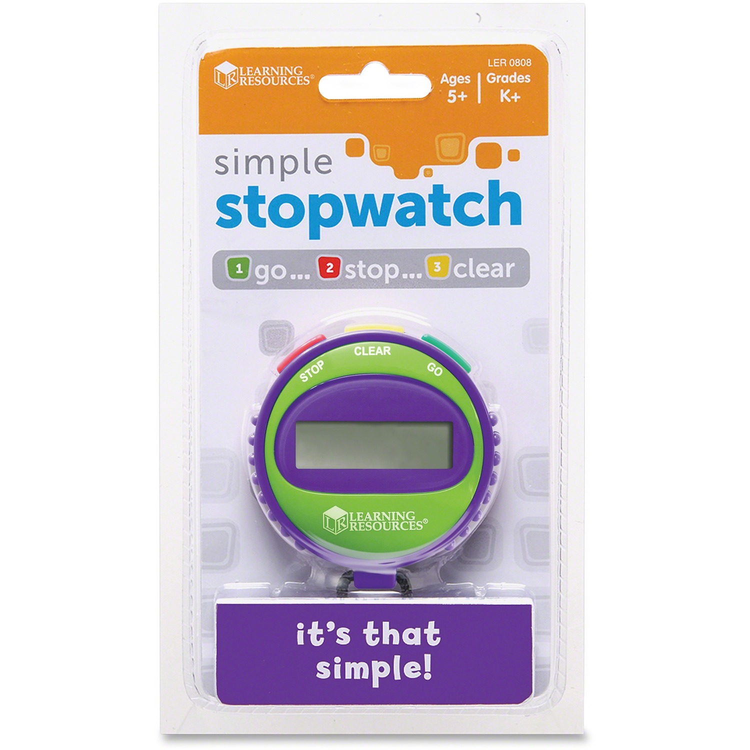 Learning Resources Simple Stopwatch - Easy to Use Stopwatch for Kids Ages 5+ - image 4 of 4