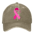 thumbnail image 1 of Women's Breast Cancer Awareness Month Printed Washed Baseball Cap Outdoor Sports Hat, 1 of 6