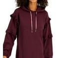 thumbnail image 2 of Tommy Hilfiger Womens Ruffle Sleeve Sweatshirt Dress Winetasting S, 2 of 3