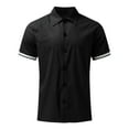 thumbnail image 5 of Edvintorg Streetwear Men's Cotton Linen Single-Breasted Unhooded Casual Sports Suit Short Sleeve and Shorts Set 2 Piece Oversized Clothing, 5 of 7