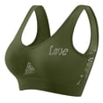 thumbnail image 5 of Sakmal Sports Bras for Women Wireless Love Print Padded Green Stretchy Back Smoothing Ladies Sports Bras L, 5 of 5