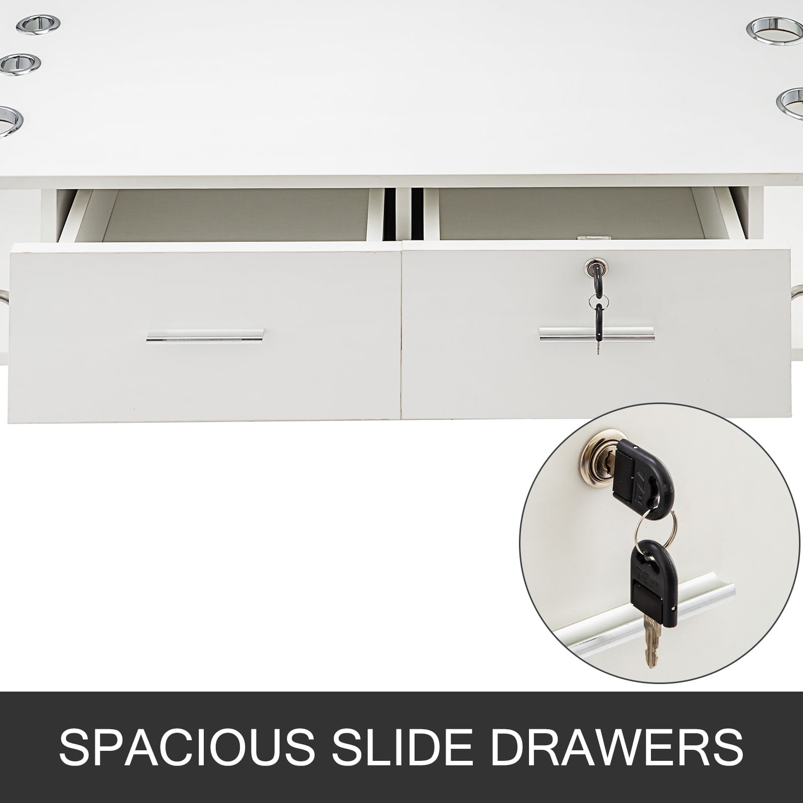 BENTISM Wall Mount Styling Station Salon Equipment 41.3x16x8.9 inch SPA, Barber, Bathroom White
