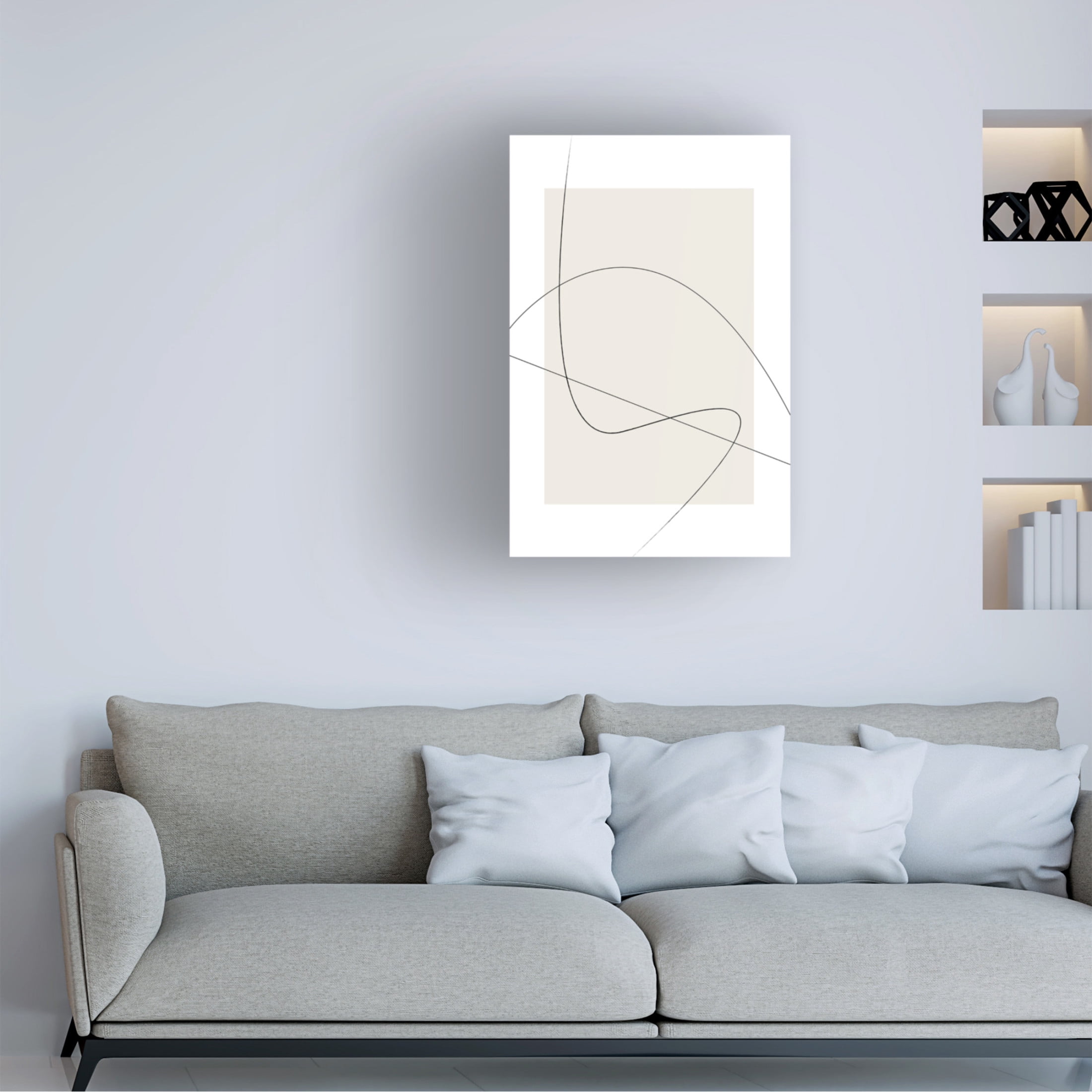 Trademark Fine Art Oju Design Beige Abstract Canvas Wall Art