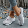 thumbnail image 2 of Dakaela Mules for Women 2026 Summer Woven Slip on Walking Sneakers Flower Embroidery Orthopedic Closed Toe Slides with Arch Support Grey 7.5, 2 of 7