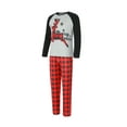 thumbnail image 4 of Matching Family Christmas Pajamas, Long Sleeve Letter Elk Raglan Tops + Plaid Pants Set Family Matching Pajamas Set, 4 of 10