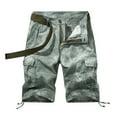 thumbnail image 1 of IROINNID Men's Casual Outdoors Cargo Flat-Front Button Workout Shorts With Pocket, 1 of 3