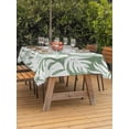 thumbnail image 3 of Outdoor Tablecloths with Umbrella Hole & Zipper, Palm Tree Monstera Tablecloth Rectangle 60x84 Inch, Sage Green White Leaf Boho Botanical Waterproof Table Cloth, Patio/Pool/Picnic Table Covers, 3 of 8