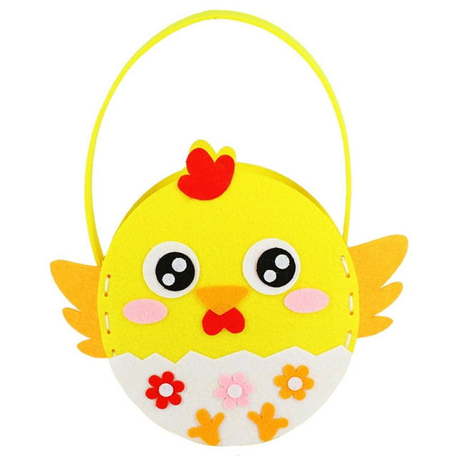 Bolsa decorativa no tejida hecha a mano para manualidades Bolsa de Pascua para niños de jardín de infancia Huevo de Pascua Bolso para niños