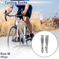 thumbnail image 2 of Calcetines de ciclismo Unique Bargains, secado rápido, absorben sudor, anti-fricción, al aire libre, gris, tamaño M, 1 par, rayas irregulares., 2 of 6