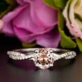 thumbnail image 2 of HeartsAndYou 2ct Round Cut Natural Morganite Ring 14k SOLID White Gold & Moissanite Accent, 2 of 9
